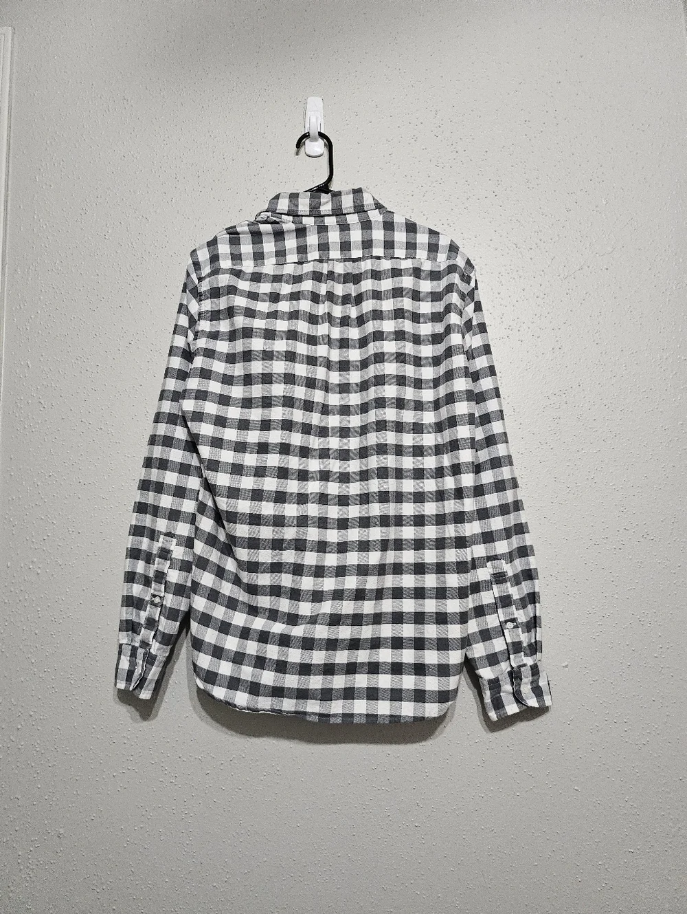 J.Crew Slim‎ Fit Oxford Shirt Mens M Gray White Gingham Plaid Button Down
